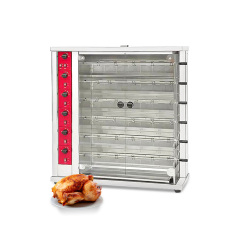 Stainless Steel Electric Gas Rotate Chicken Rotisserie Chicken Machine 6 Rods Grill Chicken Electric Oven