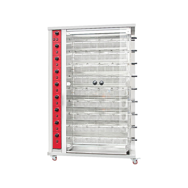 9 Rods Electric Gas Chicken Roaster Grill Machine Bbq Fish Chicken Rotisserie Oven