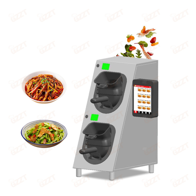 60 Dishes/hour Two Drum Pots Restaurant Automatic Electric Fried Rice Wok Intelligent Stir Fry Robot Commercial Cooking Machine