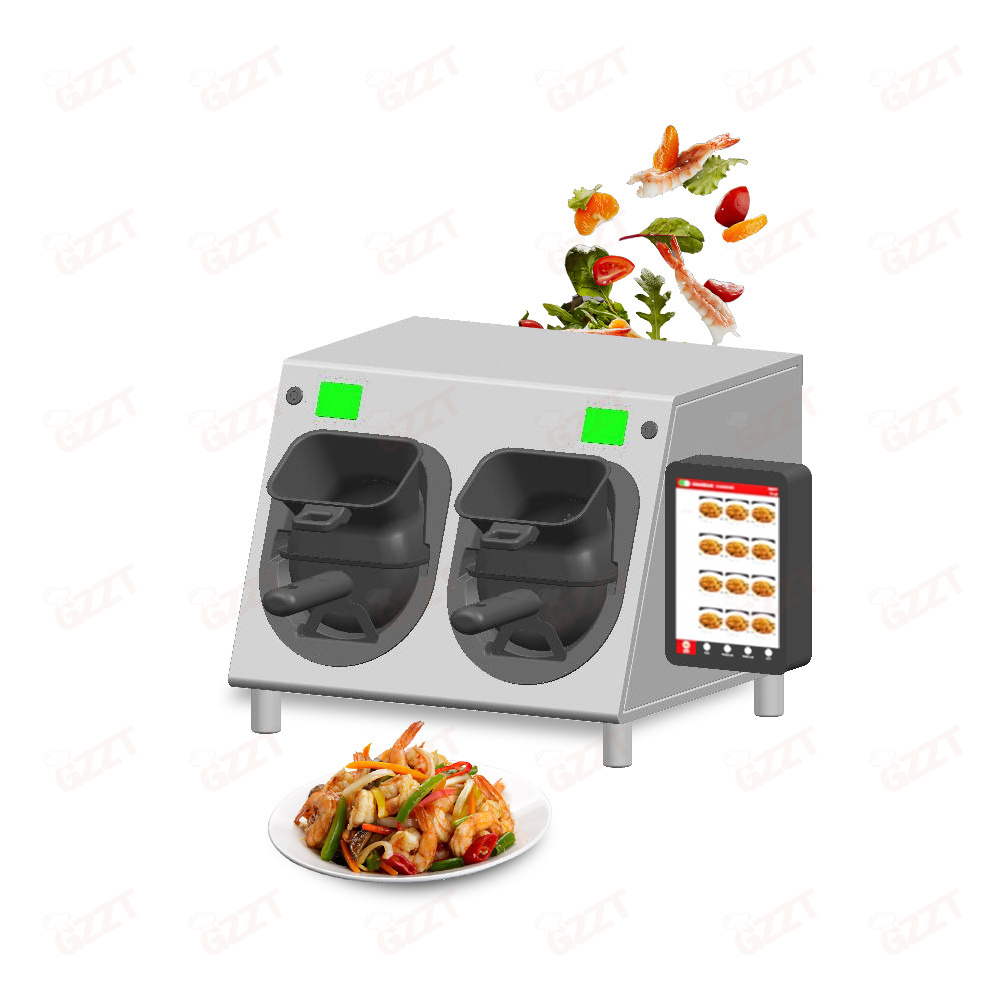 Restaurant Hotel Rotating Scraper 2 Unit Not-stick Drum Automatic Stir Fry Cooking Wok Machine Intelligent Cooking Robot