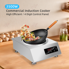 3500w Microcomputer Control Tabletop Stainless Steel Concave Induction Cooker Temperature Adjustment