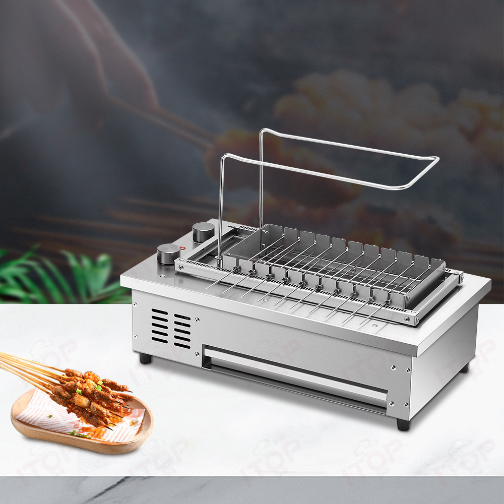 8 Skewers Household Commercial Bbq Grill Electric Rotating Restaurant Barbecue Skewer Grill Machine Automatic Rotating Bbq Grill