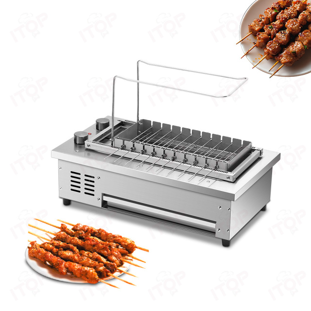 8 Skewers Household Commercial Bbq Grill Electric Rotating Restaurant Barbecue Skewer Grill Machine Automatic Rotating Bbq Grill