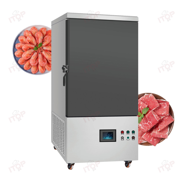10 Trays Nitrogen Food Freezer Shrimp Blueberry Upright Blast Freezer -196c Liquid Nitrogen Quick-freezing Cabinet