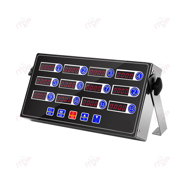 110v 220v Twelfth Channel Kitchen Timer Loud Alarm 12 Led Digital Timing Reminder Hamburger Shop Count Up Countdown Stopwatch