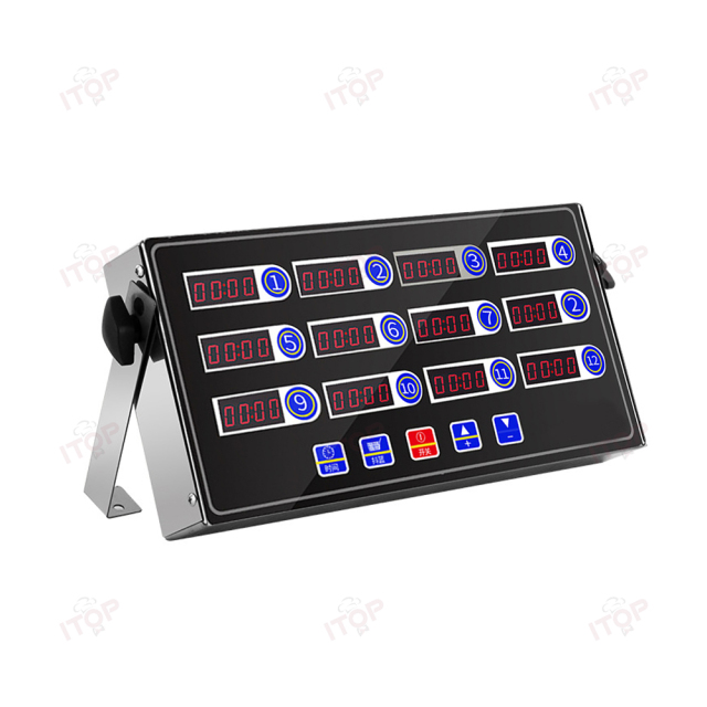 110v 220v Twelfth Channel Kitchen Timer Loud Alarm 12 Led Digital Timing Reminder Hamburger Shop Count Up Countdown Stopwatch