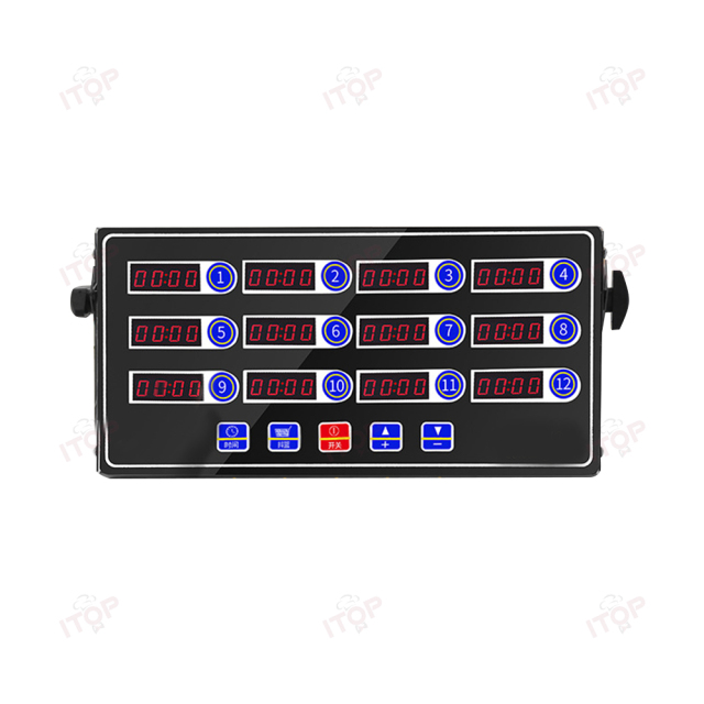 110v 220v Twelfth Channel Kitchen Timer Loud Alarm 12 Led Digital Timing Reminder Hamburger Shop Count Up Countdown Stopwatch