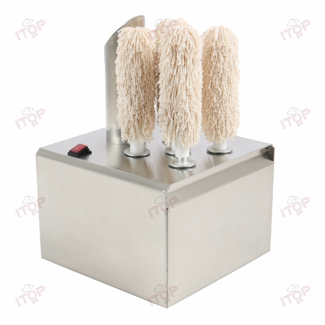 Cpmmercial 5 Pieces Soft Brusheres Wine Glass Polishing Machine Automatic Wine Glass Polisher Glass Polishing Machine