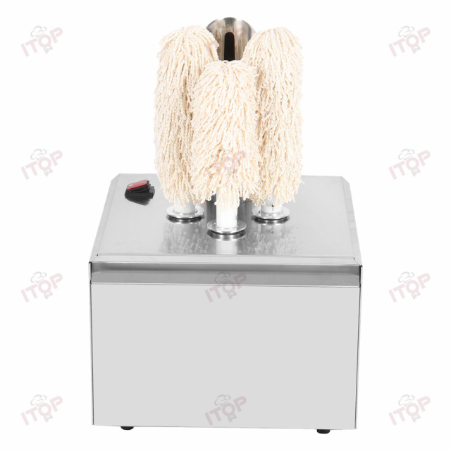 Commercial Stainless Steel Electric Winery Wine Glass Polishing Machine 3 Brush Glassware Glass Polisher And Dry Cleaner