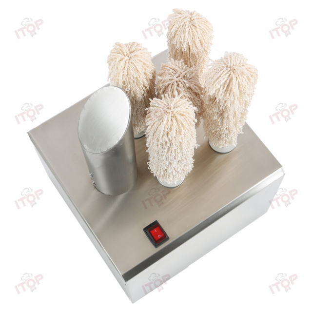 Cpmmercial 5 Pieces Soft Brusheres Wine Glass Polishing Machine Automatic Wine Glass Polisher Glass Polishing Machine