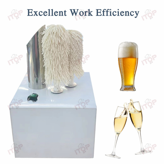 Wholesale Restaurant Cafe Used 2 Brushes Glassware Polishing Machine Auto Cup Cup Polisher Automatic Cup Wiper