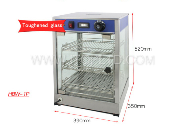 High-accuracy Food Warmer Showcase Table Top Commercial Display Glass Food Warmer
