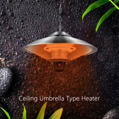 Patio Restaurant Coffee Bar Stainless Umbrella Type 1500w Remote Control Hanging Electric Heating Appliance Ceiling Heater