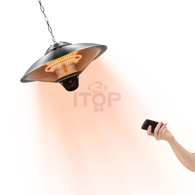 Patio Restaurant Coffee Bar Stainless Umbrella Type 1500w Remote Control Hanging Electric Heating Appliance Ceiling Heater