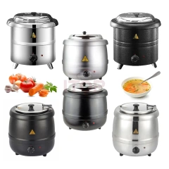 110v 220v 10L 13L Deluxe Electric Heating Round Countertop Soup Warmer With Thermostatic Controls Soup Kettle