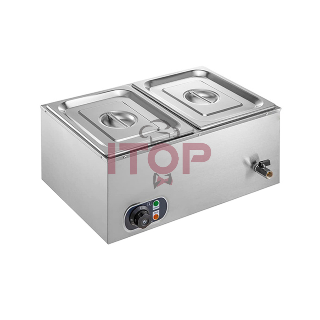 Stainless Steel 2 GN Pans Electrical Table Top Buffet Bain-marie Pot Food Warmer For Restaurant Buffet