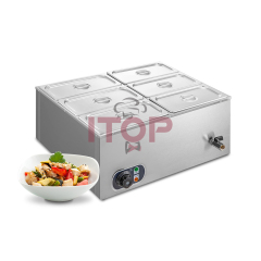 Buffet 6 Pans Stainless Steel Electric Bain Marie Food Warmer Water Bath Chocolate Pot With Temperature Control