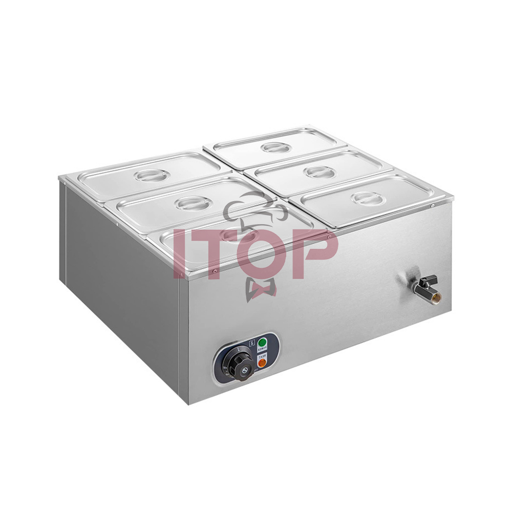 Buffet 6 Pans Stainless Steel Electric Bain Marie Food Warmer Water Bath Chocolate Pot With Temperature Control