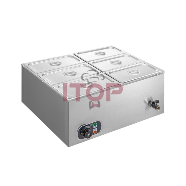 Buffet 6 Pans Stainless Steel Electric Bain Marie Food Warmer Water Bath Chocolate Pot With Temperature Control