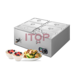 Buffet 6 Pans Stainless Steel Electric Bain Marie Food Warmer Water Bath Chocolate Pot With Temperature Control