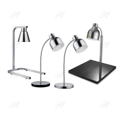 Stainless Steel Body Heating Infrared Food Warmer 2-lamp Heater Food Warming Lamp Double Bulb Warming Station