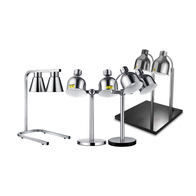 Professional Commercial Electric Double Heads Buffet Potato Chips Chicken Warmer Universal Direction Food Heat Lamp
