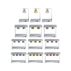 2 Heads Commercial Food Warming Lamp Station Restaurant Big Power Electric Food Heating Light