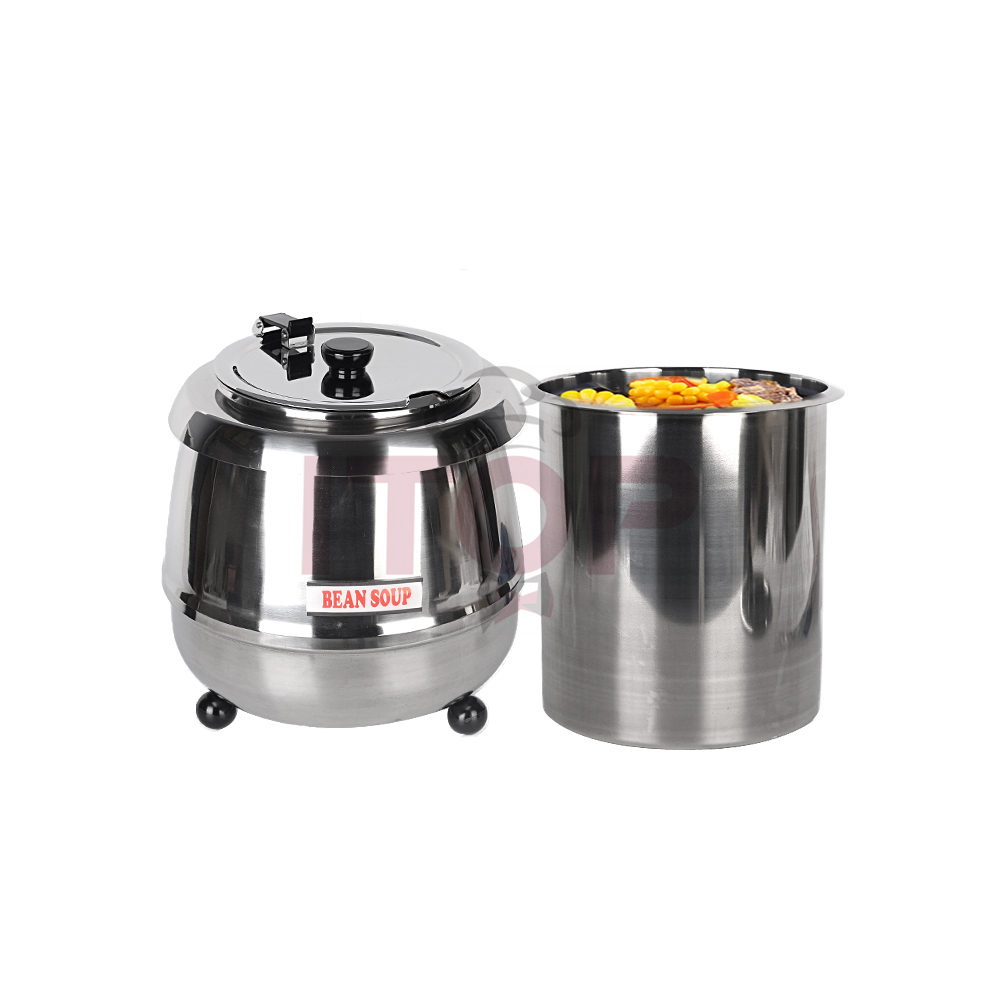 10L Stainless Steel Commercial Electric Heating Soup Kettle Buffet Hotels Equipment Soup Pot Warmer