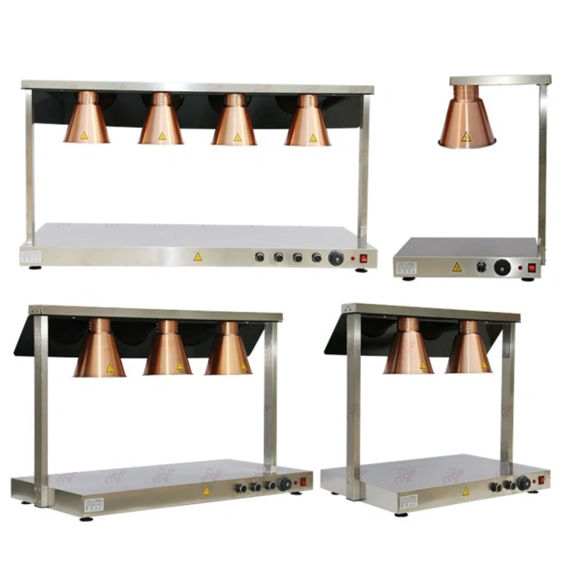 2 Heads Commercial Food Warming Lamp Station Restaurant Big Power Electric Food Heating Light