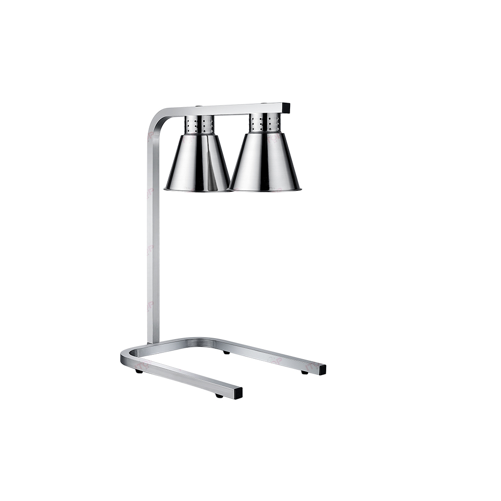 Stainless Steel Body Heating Infrared Food Warmer 2-lamp Heater Food Warming Lamp Double Bulb Warming Station