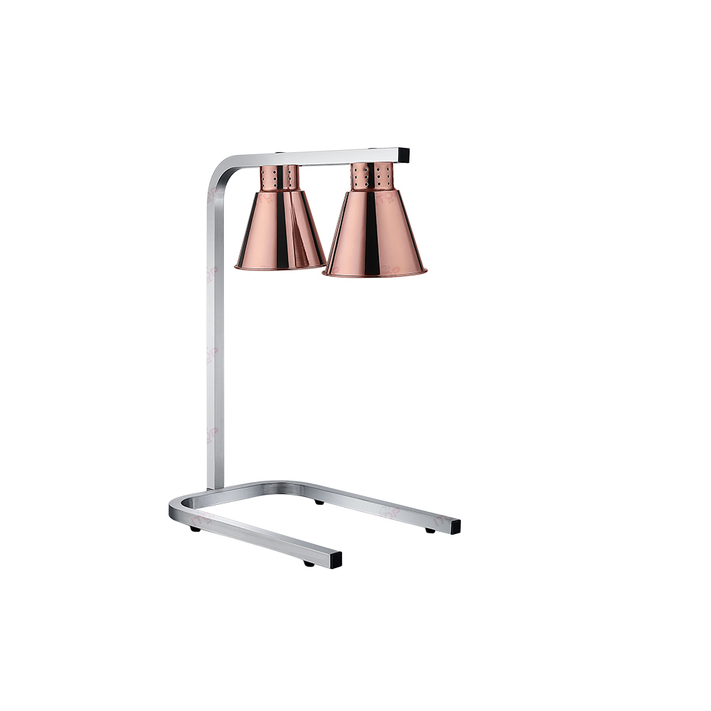 Stainless Steel Body Heating Infrared Food Warmer 2-lamp Heater Food Warming Lamp Double Bulb Warming Station