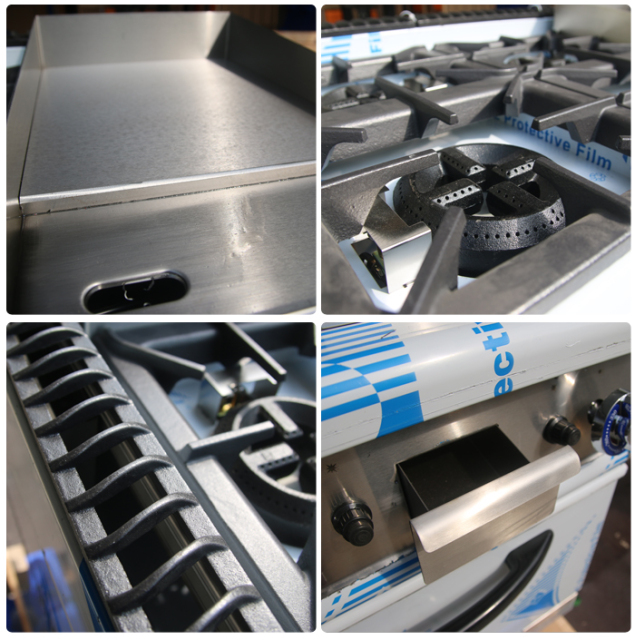 Free Standing Restaurant Commercial Stove Gas Cooker 4-burner Stove And Griddle With Oven