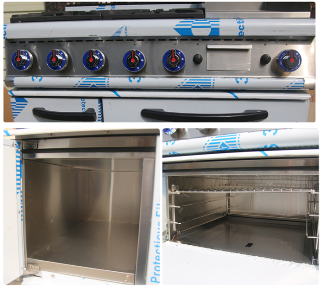 Free Standing Restaurant Commercial Stove Gas Cooker 4-burner Stove And Griddle With Oven