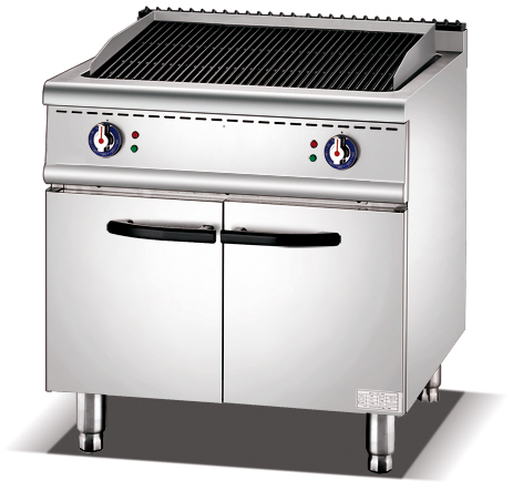 China Factory Commercial Restaurants Hotels Electric Lava Rock Grill With Cabinet