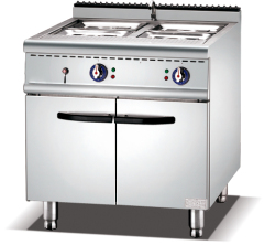 Commercial Kitchen Freestanding 4 Basins Electric Bain Marie Food Warmer With Cabinet