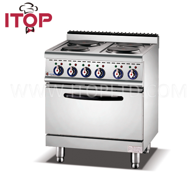 Restaurant Electric 4 -hot Plates Induction Cooking Range Electric Cooking Stove With Oven