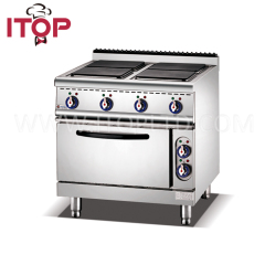 Restaurant Hotel Kitchen Equipment Freeestanding Electric Square Hot Plate Cooker Cooking Range With Oven