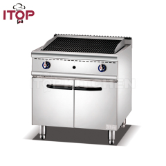 Gas Lava Rock Grill Stove With Cabinet For Restaurants Food Shops Retail And Hotels Kitchen Equipment