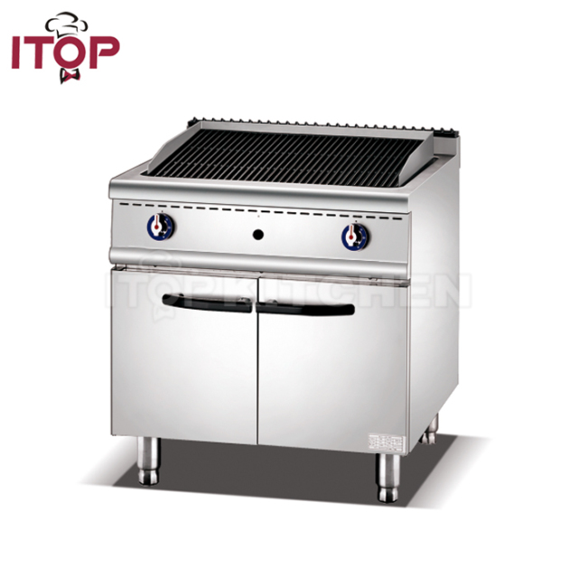 Gas Lava Rock Grill Stove With Cabinet For Restaurants Food Shops Retail And Hotels Kitchen Equipment