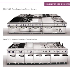 Catering Kitchen Cooking Equipment Freestanding Stainless Steel Gas Griddle 2/3 Flat & 1/3 Grooved With Cabinet