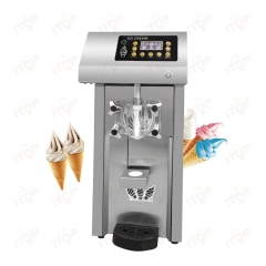 304 Stainless Steel Imported Compressor Commercial Auto Soft Ice Cream Making Machine Maker 1 Flavor With Cone Holder