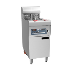 12L+12L French Fries Deep Fryer Automatic Vertical Double Cylinder Chicken Chips Frying Machine