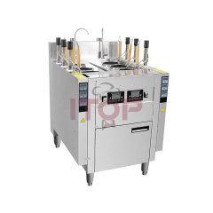 Commercial Smart Timer Rapid Ramen Cooker Automatic Pasta Cooker 6 Heads Automatic Lift-up Gas Noodle Cooker