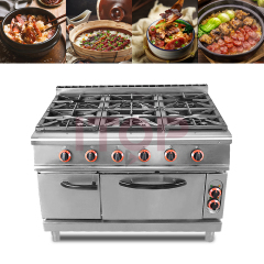 Wholesale Economical 6 Burner Cooking Range Gas Stove Cooker With Electric Oven Multi Kitchen Integrated Oven