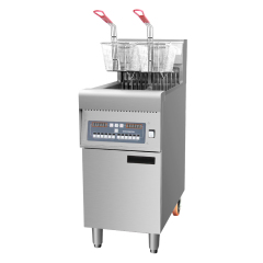 12L+12L French Fries Deep Fryer Automatic Vertical Double Cylinder Chicken Chips Frying Machine