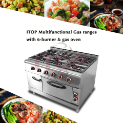 Wholesale Economical 6 Burner Cooking Range Gas Stove Cooker With Electric Oven Multi Kitchen Integrated Oven