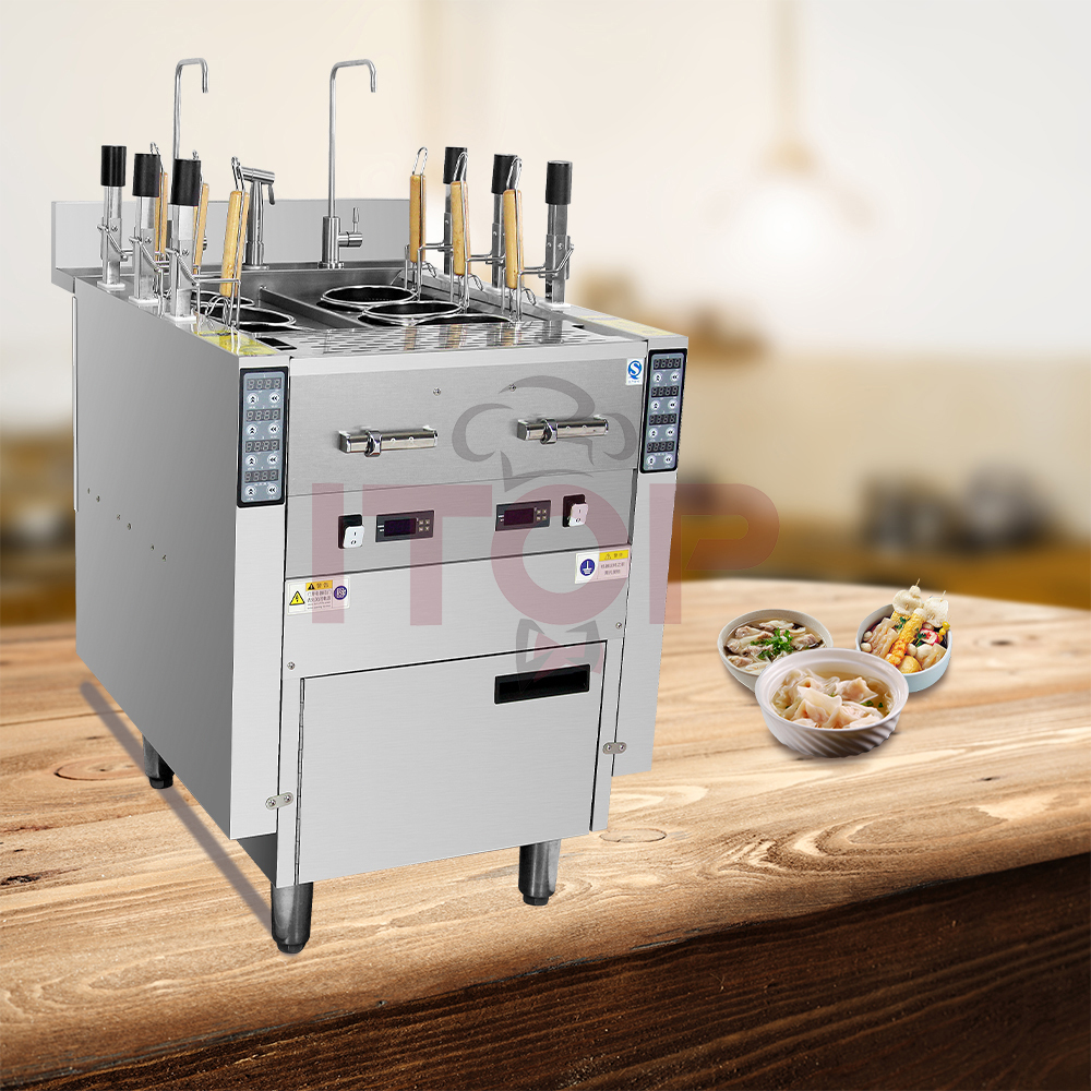 6 Heads Automatic Lift-up Electric Noodle Cooker Commercial Noodle Boiler Machine Pasta Cooker