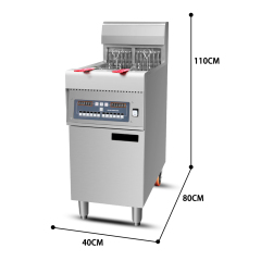 12L+12L French Fries Deep Fryer Automatic Vertical Double Cylinder Chicken Chips Frying Machine