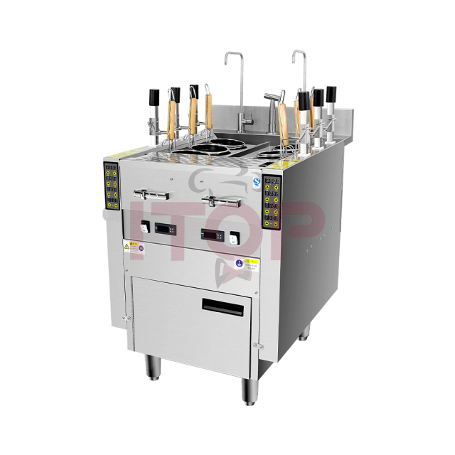 6 Heads Automatic Lift-up Electric Noodle Cooker Commercial Noodle Boiler Machine Pasta Cooker