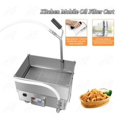 Restaurant Kitchen Mobile Cooking Oil Filter Cart Machine High Temperature Hot Cooked Oil Filtration Machine